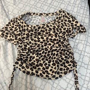 cheetah print adjustable crop top